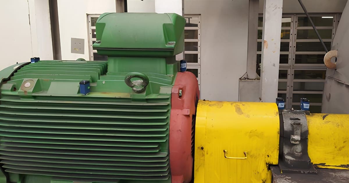 Motor crítico com sensor de vibração e temperatura instalado para monitoramento de condição